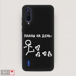 Матовый силиконовый чехол План на день белый на Xiaomi Mi 9 Lite