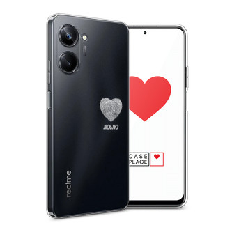 Силиконовый чехол Отпечаток сердца белый на Realme 10 Pro
