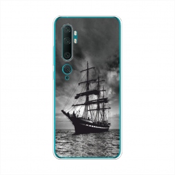 Силиконовый чехол Корабль в пасмурном море на Xiaomi Mi Note 10/Mi Note 10 Pro