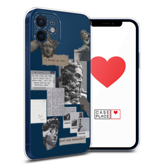 Силиконовый чехол Коллаж греческие скульптуры на iPhone 12 mini