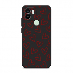 Матовый силиконовый чехол Little hearts doodles 2 на Poco C51