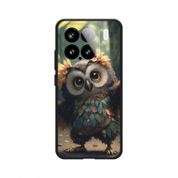 Матовый силиконовый чехол Тропическая сова на Xiaomi 15
