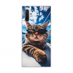 Силиконовый чехол Кот в солнечных очках на Samsung Galaxy Note 10 Plus