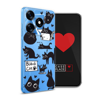 ����������� ����� Black cat doodles �� Tecno Spark 10C