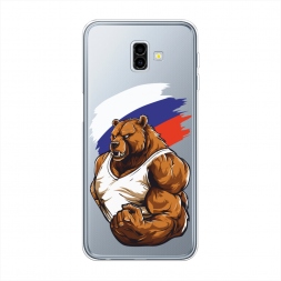 Силиконовый чехол Русский медведь на Samsung Galaxy J6 Plus 2018