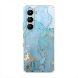 Силиконовый чехол Голубой мрамор рисунок на Infinix Hot 60