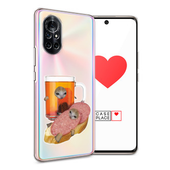 Силиконовый чехол Котёнок бутерброд на Huawei Nova 8