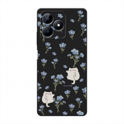 Матовый силиконовый чехол Gentle cats на Realme Note 50