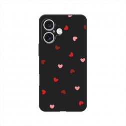 Матовый силиконовый чехол Бордовые сердечки 3 на iPhone 16
