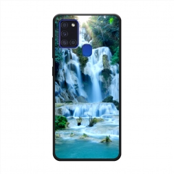 Матовый силиконовый чехол Водопад 8 на Samsung Galaxy A21s