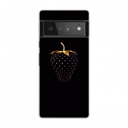 Силиконовый чехол Черно-золотая клубника на Google Pixel 6 Pro