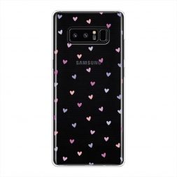 Силиконовый чехол Пастельные сиреневые сердечки на Samsung Galaxy Note 8