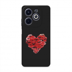 Матовый силиконовый чехол Сердечко из поцелуев на Infinix HOT 40i