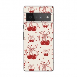 Силиконовый чехол Вишни с бантиком паттерн 1 на Google Pixel 6 Pro