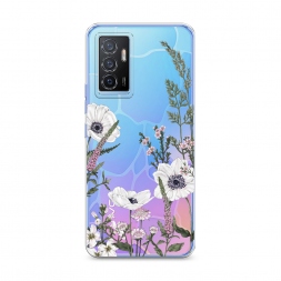 Силиконовый чехол Цветы рисунок на Vivo Y75 4G