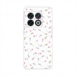 Силиконовый чехол Розовые бутончики паттерн на OnePlus 10 Pro