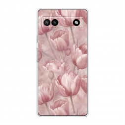 Силиконовый чехол Нежно-розовые тюльпаны на Google Pixel 6A