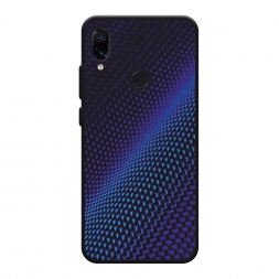 Матовый силиконовый чехол Синий карбон на Xiaomi Redmi 7