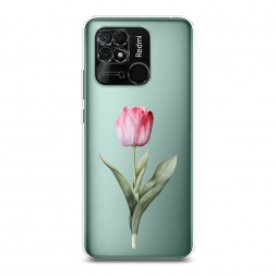 Силиконовый чехол Розовый тюльпан фото на Xiaomi Redmi 10C