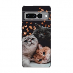 Силиконовый чехол Кошачьи обнимашки на Google Pixel 7 Pro