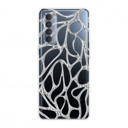 Силиконовый чехол Сетка хром на Oppo Reno 4 Pro
