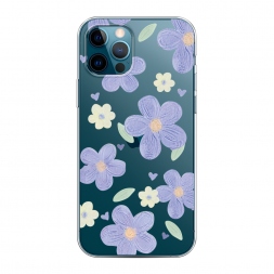 Силиконовый чехол Синие цветочки рисунок на iPhone 12 Pro