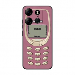 Матовый силиконовый чехол Розовая нокиа на Tecno Spark Go 2023