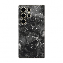 Силиконовый чехол Чёрный кристалл текстура на Samsung Galaxy S24 Ultra