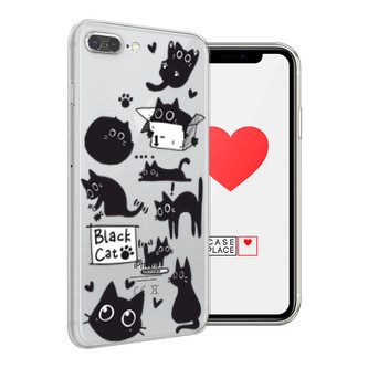 ����������� ����� Black cat doodles �� iPhone 8 Plus