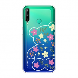 Силиконовый чехол Цветочный мишка на Huawei Y7p