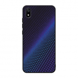Матовый силиконовый чехол Синий карбон на Xiaomi Redmi 7A
