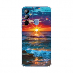 Силиконовый чехол Море на фоне заката на Tecno Pop 6 Go