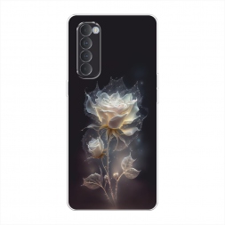 Силиконовый чехол Белая фантазийная роза на Oppo Reno 4 Pro