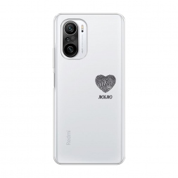 Силиконовый чехол Отпечаток сердца черный на Xiaomi Poco F3