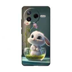 Матовый силиконовый чехол Крольчонок в вазе на Xiaomi POCO F7 Pro