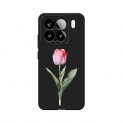 Матовый силиконовый чехол Розовый тюльпан фото на Xiaomi 15