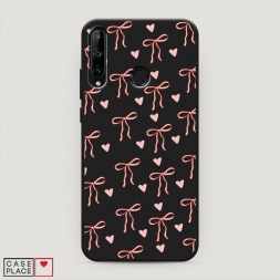 Матовый силиконовый чехол Бантики и сердечки на Honor 9C