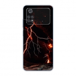 Силиконовый чехол Молния 4 на Xiaomi Poco M4 Pro 4G