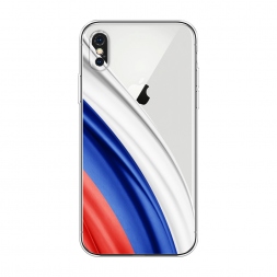 Силиконовый чехол Флаг России уголок на iPhone XS Max (10S Max)