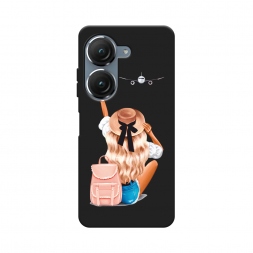 Матовый силиконовый чехол Автостопом самолетом на Asus ZenFone 9