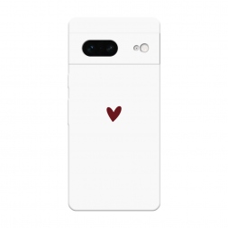 Soft touch белый Маленькое красное сердечко на Google Pixel 7