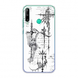 Силиконовый чехол Чёрно-белый рисунок ангелы на Huawei Y7p