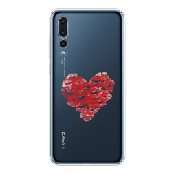 Силиконовый чехол Сердечко из поцелуев на Huawei P20 Pro
