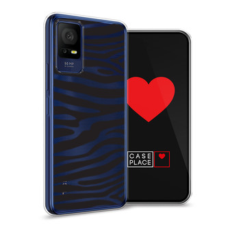 Силиконовый чехол Окрас зебры черный на TCL 408