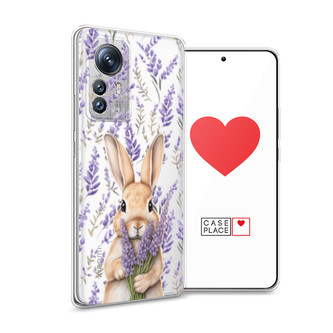 Силиконовый чехол Зайчик с лавандой на Xiaomi 12S Pro