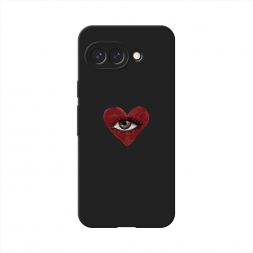 Матовый силиконовый чехол heart eye 2 на Google Pixel 9a