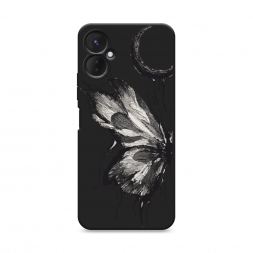 Матовый силиконовый чехол Чернильная бабочка на Tecno Spark 9 Pro