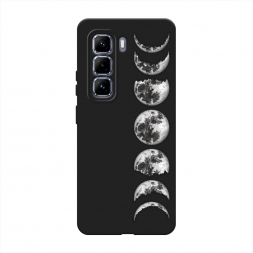Матовый силиконовый чехол Фазы луны на Infinix Hot 50 Pro Plus