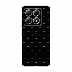 Силиконовый чехол Черный фон и сердечки на Xiaomi 14T Pro