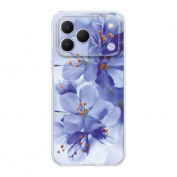 Силиконовый чехол Фиолетовые цветки на Tecno Spark 50